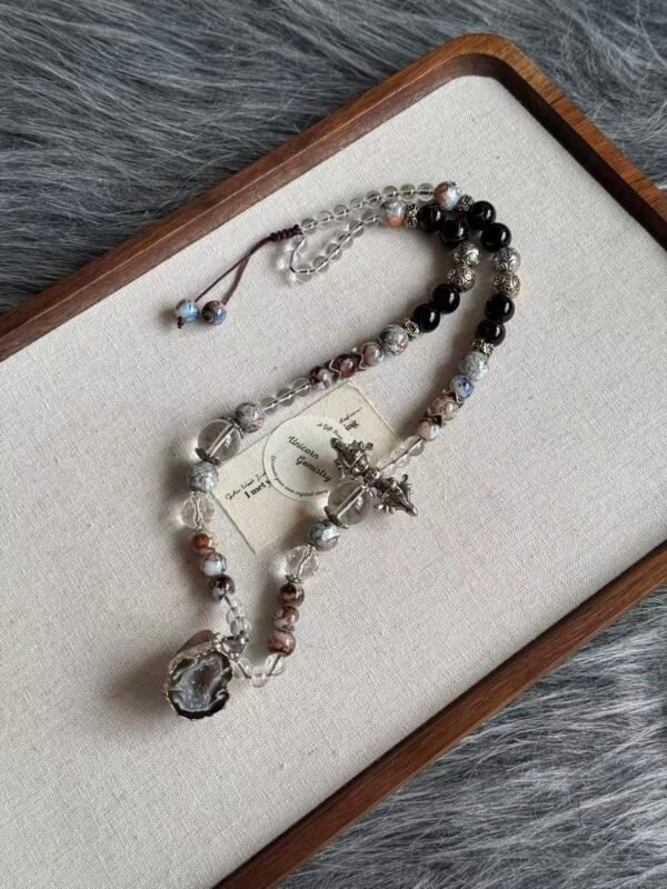 Brown Agate Sweater Necklace