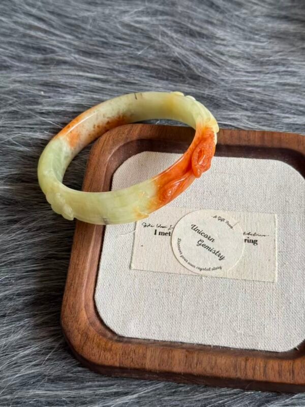 Handcrafted Snake Yellow Serpentine Bangle