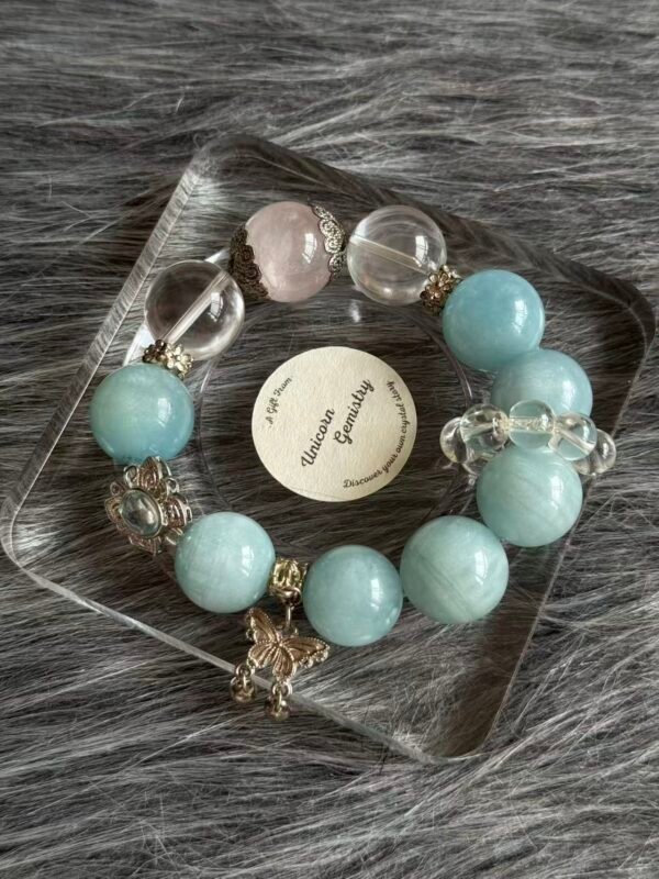 Aquamarine Butterfly Bracelet
