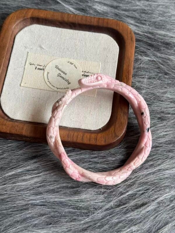 Handcrafted Snake Pink Serpentine Bangle