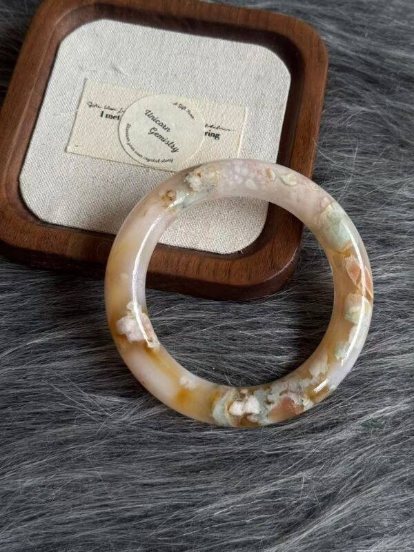 Flower Agate Simple Bangle